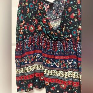 SHEIN Curve Floral Colorful Lightweight Adjustable Strap Babydoll Top -New